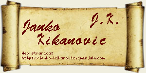 Janko Kikanović vizit kartica